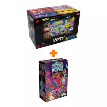 Настольная игра Эпичные схватки боевых магов Переполох в Хоромах страсти арт. 915067 + Конструктор Huggy Wuggy 33 детали Набор