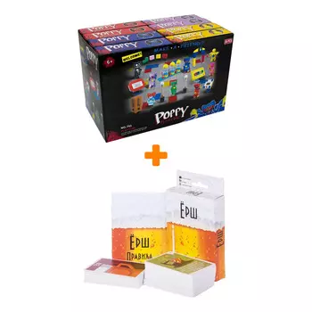 Настольная игра Ёрш Компакт + Конструктор Huggy Wuggy 33 детали Набор