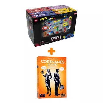 Настольная игра Кодовые имена Картинки + Конструктор Huggy Wuggy 33 детали Набор