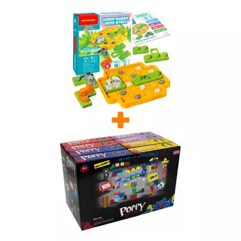 Настольная игра Кошки-Мышки Охота играть + Конструктор Huggy Wuggy 33 детали Набор