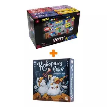 Настольная игра Коварный волк и пропавшая нота + Конструктор Huggy Wuggy 33 детали Набор