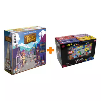 Настольная игра Крошечные города + Конструктор Huggy Wuggy 33 детали Набор