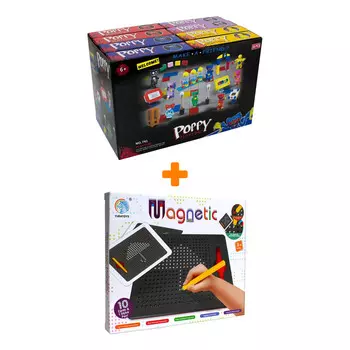 Настольная игра Магнитная доска + Конструктор Huggy Wuggy 33 детали в ассортименте Набор