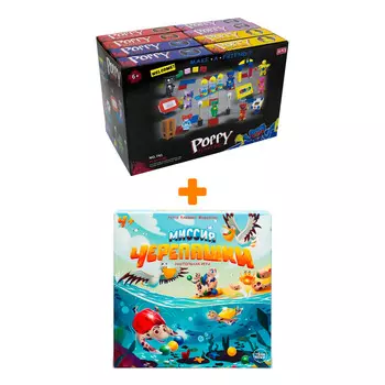 Настольная игра Миссия Черепашки + Конструктор Huggy Wuggy 33 детали Набор