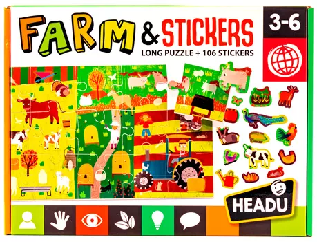 Настольная игра-пазл Ферма со стикерами