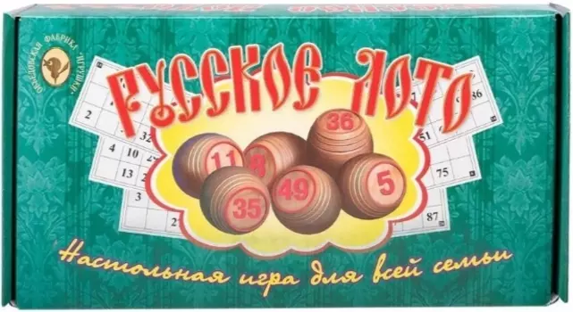 Настольная игра Русское лото (зелёная коробка)