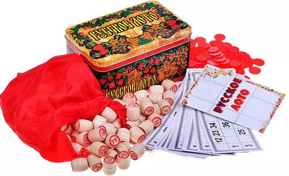 Настольная игра Русское лото. Жестяная коробка