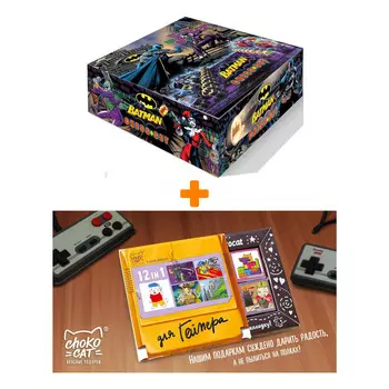 Настольная игра Шахматы Batman Dark Knight Vs Joker + Шоколад Кэт 12 Для геймера 60г Набор