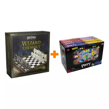 Настольная игра Шахматы Harry Potter Wizard + Конструктор Huggy Wuggy 33 детали Набор