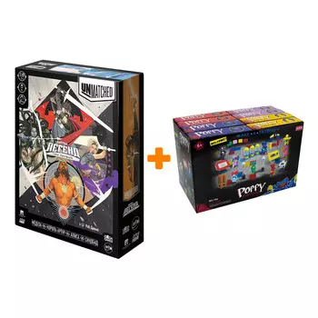 Настольная игра Unmatched Битва Легенд + Конструктор Huggy Wuggy 33 детали Набор