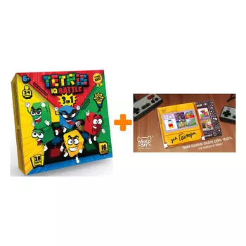 Настольная игра Весёлая логика / Tetris IQ Battle 3в1 + Шоколад Кэт 12 Для геймера 60г Набор