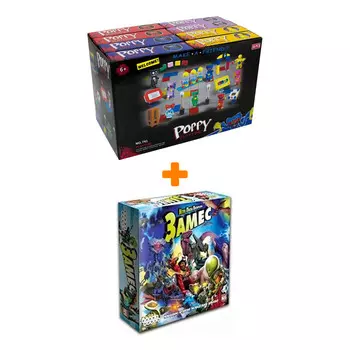 Настольная игра Замес + Конструктор Huggy Wuggy 33 детали Набор