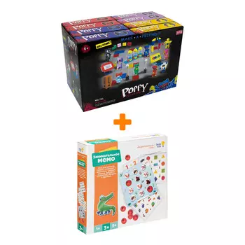 Настольная игра Занимательное мемо + Конструктор Huggy Wuggy 33 детали в ассортименте Набор