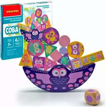 Настольная развивающая игра-балансир Сова