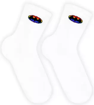 Носки DC Comics: Радужное лого Batman (белые)