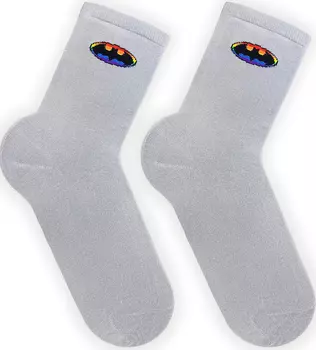 Носки DC Comics: Радужное лого Batman (серые)