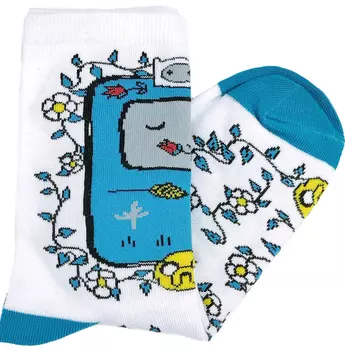 Носки Время приключений – Flowers (белые)