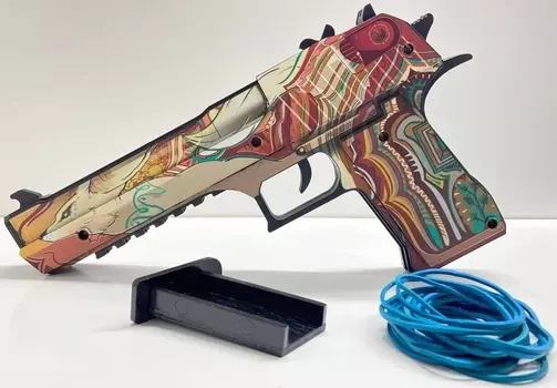 Оружие игровое / резинкострел пистолет Дезерт Игл 1 – Фенек (деревянный)