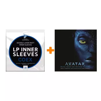 OST Avatar James Horner Limited Edition Blue Marbled Vinyl 2LP + Конверты внутренние COEX для грампластинок 12" 25шт Набор