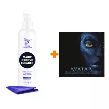 OST Avatar James Horner Limited Edition Blue Marbled Vinyl 2LP + Спрей для очистки LP с микрофиброй 250мл Набор
