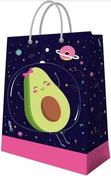 Пакет Авокадо в космосе подарочный большой (335x406x155 мм)