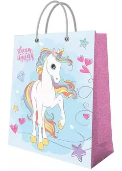 Пакет Единорог изящный подарочный большой (250 x 350 x 100 мм)