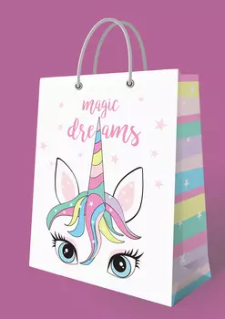 Пакет Глазки Единорога подарочный (180x227x100 мм)