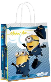 Пакет Minions 2 3D-дизайн подарочный большой (голубой)