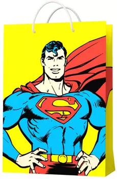 Пакет подарочный Superman (малый) (желтый)