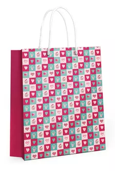 Пакет Сердечки подарочный (180x227x100 мм)