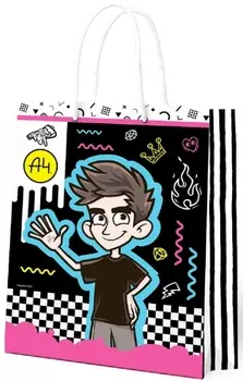 Пакет Влад А4 подарочный большой чёрный (250 x 350 x 100 мм)