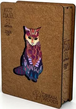 Пазл Dream Woods: Кот фигурный (91 деталь)