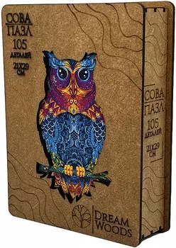 Пазл Dream Woods: Сова фигурный (105 деталей)