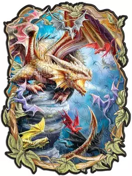 Пазл Эльфийский фигурный Драконы (100 элементов)