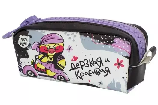 Пенал Уточка: Дерзкая с молнией (чёрный)