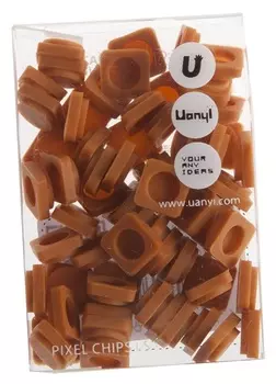 Пиксельные фишки Маленькие WY-P002 (Pixel Chips Small) (Светлый кофейный)