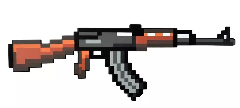 Пиксельный автомат АК 8 Бит (68 см)