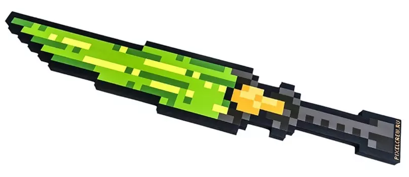 Пиксельный меч Ледяной 8 Бит (зеленый) (60 см)