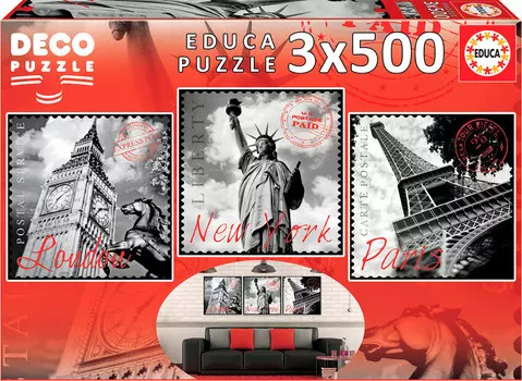 Puzzle Большие города (3х500 деталей)