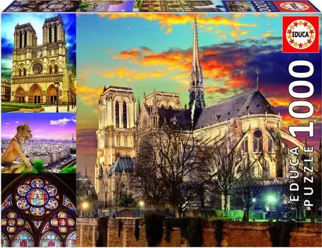 Puzzle Коллаж: Нотр-Дам (1000 деталей)