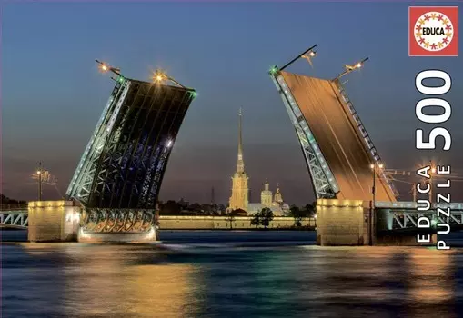 Puzzle Развод Дворцового моста в Санкт-Петербург (500 деталей)