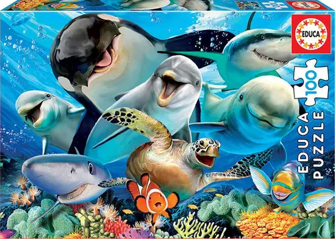 Puzzle Селфи под водой (100 деталей)