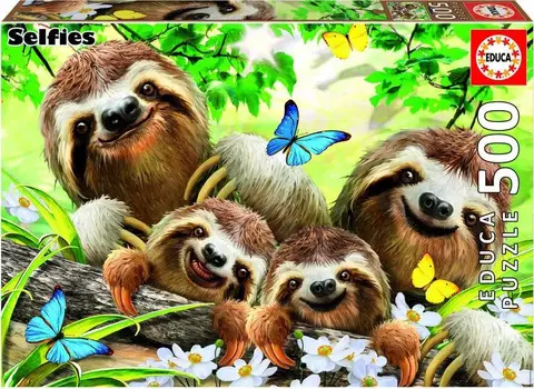 Puzzle Семейное селфи ленивцев (500 деталей)