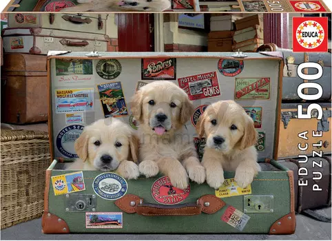 Puzzle Щенки в багаже (500 деталей)