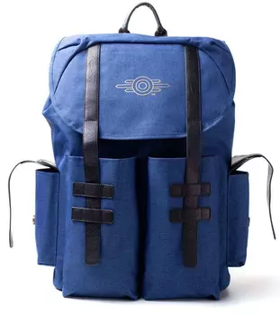 Рюкзак Fallout: Gold Foil Logo Printed Solid Blue Melange