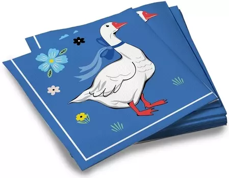 Салфетки бумажные Гуси 1 трехслойные (33x33 см) (20 шт)