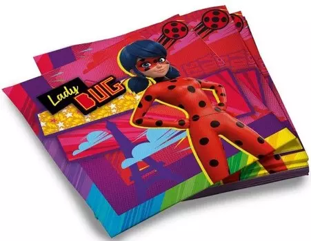 Салфетки бумажные Леди Баг и Супер-Кот трехслойные – новый стайл-гайд (33x33 см) (20 шт)
