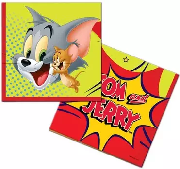 Салфетки бумажные Tom And Jerry 2 трехслойные жёлтые (33x33 см) (20 шт)