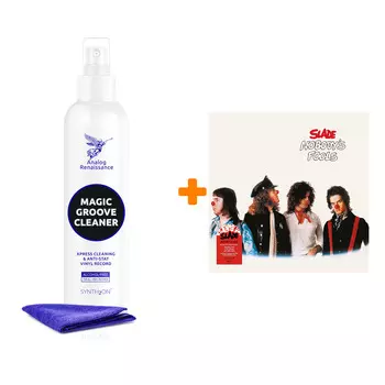 SLADE Nobody`s Fools Transparent Clear/Red Splatter Vinyl LP + Спрей для очистки LP с микрофиброй 250мл Набор