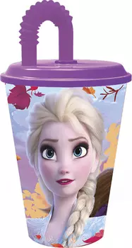 Стакан с соломинкой Холодное сердце 2 (спортивный) (430 мл)